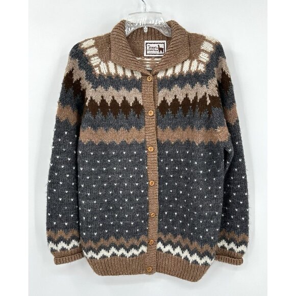 The Aplaca Connection Sweaters - THE ALPACA CONNECTION cardigan sweater fair isle soft knit fisherman peru XL